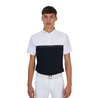 Polo de concours homme Equestro Ridertechnology manches courtes avec zip