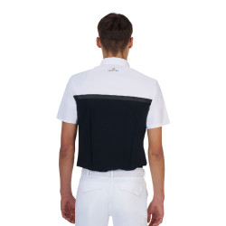 Polo de concours homme Equestro Ridertechnology manches courtes avec zip