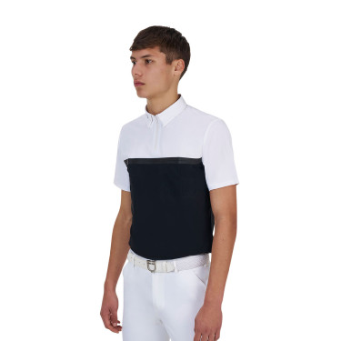 Polo de concours homme Equestro Ridertechnology manches courtes avec zip Polo de concours homme Equestro Ridertechnology manches courtes avec zip