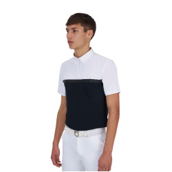 Wedstrijdpolo heren Equestro Ridertechnology korte mouw en rits