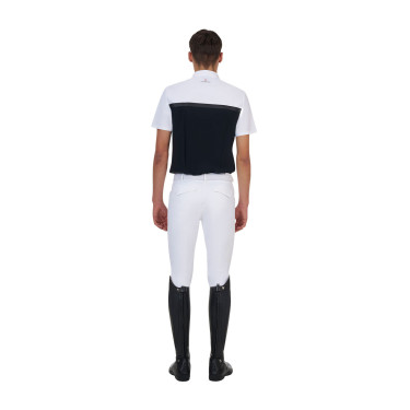 Wedstrijdpolo heren Equestro Ridertechnology korte mouw en rits