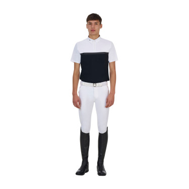 Polo de concours homme Equestro Ridertechnology manches courtes avec zip Polo de concours homme Equestro Ridertechnology manches courtes avec zip