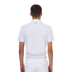 Polo de concours homme Equestro Ridertechnology manches courtes boutons