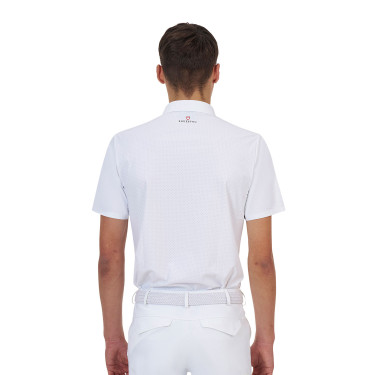Wedstrijdpolo heren Equestro Ridertechnology korte mouw knopen