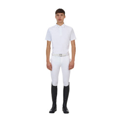 Polo de concours homme Equestro Ridertechnology manches courtes boutons