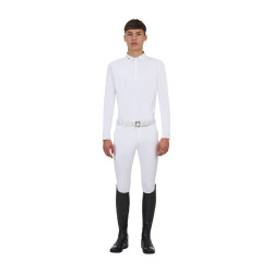 Wedstrijdpolo heren Equestro Ridertechnology lange mouw knopen
