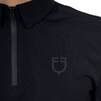 Polo d’entraînement homme Equestro Ridertechnology manches longues avec zip