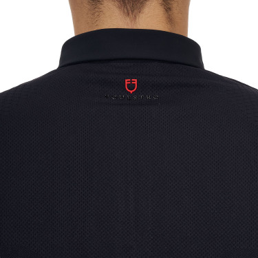 Polo d’entraînement homme Equestro Ridertechnology manches longues avec zip