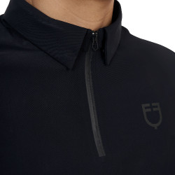 Polo d’entraînement homme Equestro Ridertechnology manches courtes avec zip