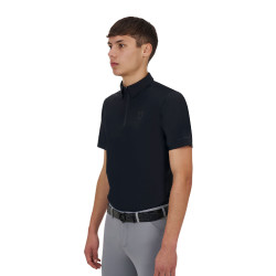 Polo d’entraînement homme Equestro Ridertechnology manches courtes avec zip