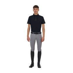 Polo d’entraînement homme Equestro Ridertechnology manches courtes avec zip