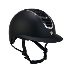Casque à paillettes Equestro à large visière homologation EN 1384-2023