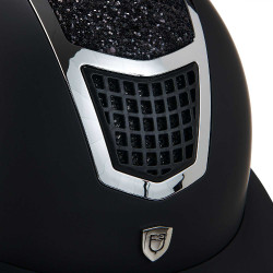 Casque à paillettes Equestro à large visière homologation EN 1384-2023