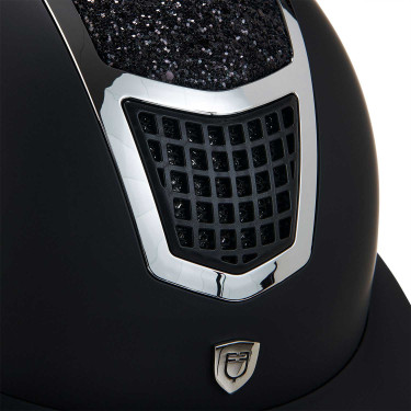Casque à paillettes Equestro à large visière homologation EN 1384-2023