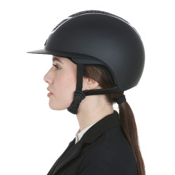 Casque à paillettes Equestro à large visière homologation EN 1384-2023