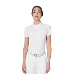 Polo de concours femme Equestro Ridertechnology en tissu perforé