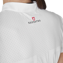 Polo de concours femme Equestro Ridertechnology en tissu perforé