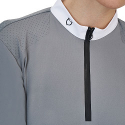 Wedstrijdpolo dames Equestro Ridertechnology lange mouw en rits