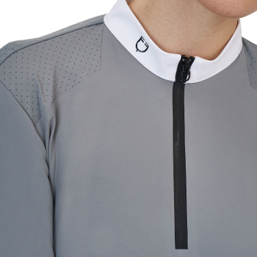 Wedstrijdpolo dames Equestro Ridertechnology lange mouw en rits