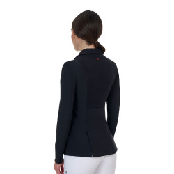 Veste de concours femme Equestro Ridertechnology coutures thermosoudées Noir