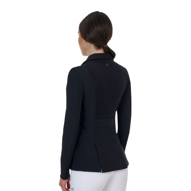 Veste de concours femme Equestro Ridertechnology coutures thermosoudées Noir