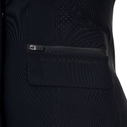 Veste de concours femme Equestro Ridertechnology coutures thermosoudées Noir