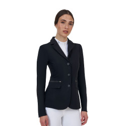 Veste de concours femme Equestro Ridertechnology coutures thermosoudées Noir