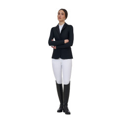 Veste de concours femme Equestro Ridertechnology coutures thermosoudées Noir