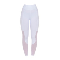 Legging Equestro femme full grip avec inserts perforés Blanc Legging Equestro femme full grip avec inserts perforés Blanc