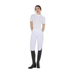 Legging Equestro femme full grip avec inserts perforés Blanc Legging Equestro femme full grip avec inserts perforés Blanc