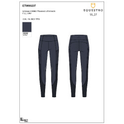 Dames full grip rijleggings met geperforeerde inzetstukken Marineblazer Marineblauw
