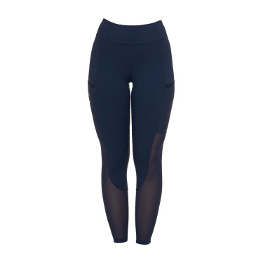 Dames full grip rijleggings met geperforeerde inzetstukken Marineblazer Marineblauw