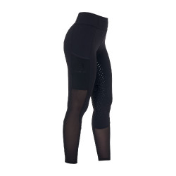 Legging Equestro femme full grip avec inserts perforés Noir Legging Equestro femme full grip avec inserts perforés Noir