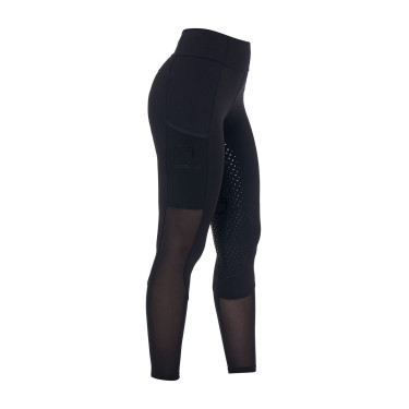 Legging Equestro femme full grip avec inserts perforés Noir Legging Equestro femme full grip avec inserts perforés Noir