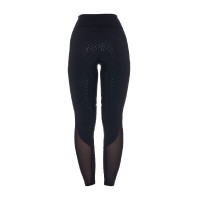 Legging Equestro femme full grip avec inserts perforés Noir
