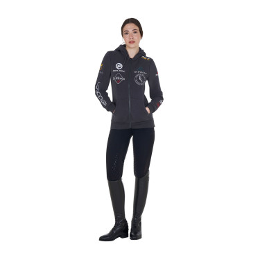 Legging Equestro femme full grip avec inserts perforés Noir Legging Equestro femme full grip avec inserts perforés Noir