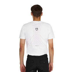 Heren trainings-T-shirt van technische stof met microgaatjes Wit