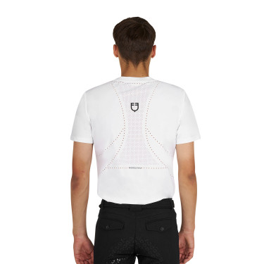 Heren trainings-T-shirt van technische stof met microgaatjes Wit