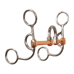 Mors correctionnel Pool's embouchure en cuivre branches courbes courtes Pool’s