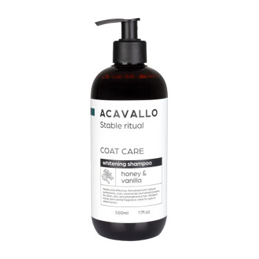 Shampoing Acavallo pour chevaux gris miel et vanille