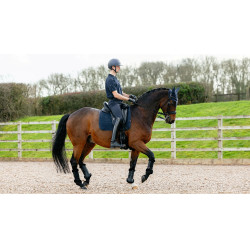 Tapis LeMieux Reflective Suede Dressage Square Marine Bleu marine