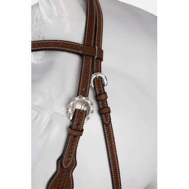 Futurity western hoofdstel type halster geknoopt met conchos