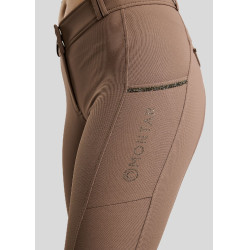 Pantalon d’équitation MOVeronica Golden Quartz Crystaltape avec poches pour téléphone Nougat Brown F/G Montar