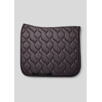 Tapis de dressage marron nougat avec cristaux Montar Pivoine noire