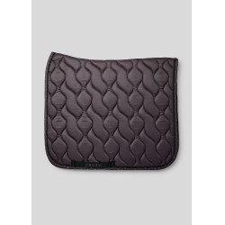 Tapis de dressage marron nougat avec cristaux Montar Pivoine noire