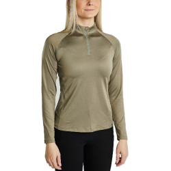 Polo manches longues d’hiver MoErica avec quart de zip Dusty Rose Montar