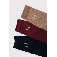 Carly Sokken x3 Harcour Wijnstok / marine / visgraat Beige
