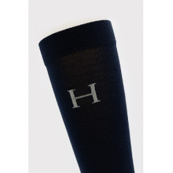 Carly Sokken x3 Harcour Wijnstok / marine / visgraat Beige