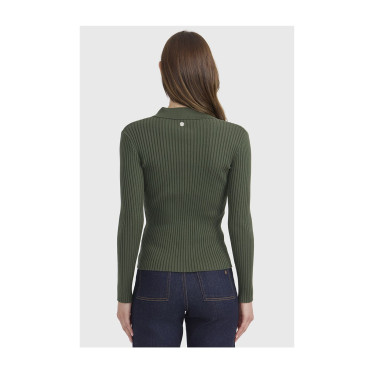 Polo d’équitation femme Harcour Celeste manches longues