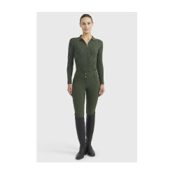 Polo d’équitation femme Harcour Celeste manches longues
